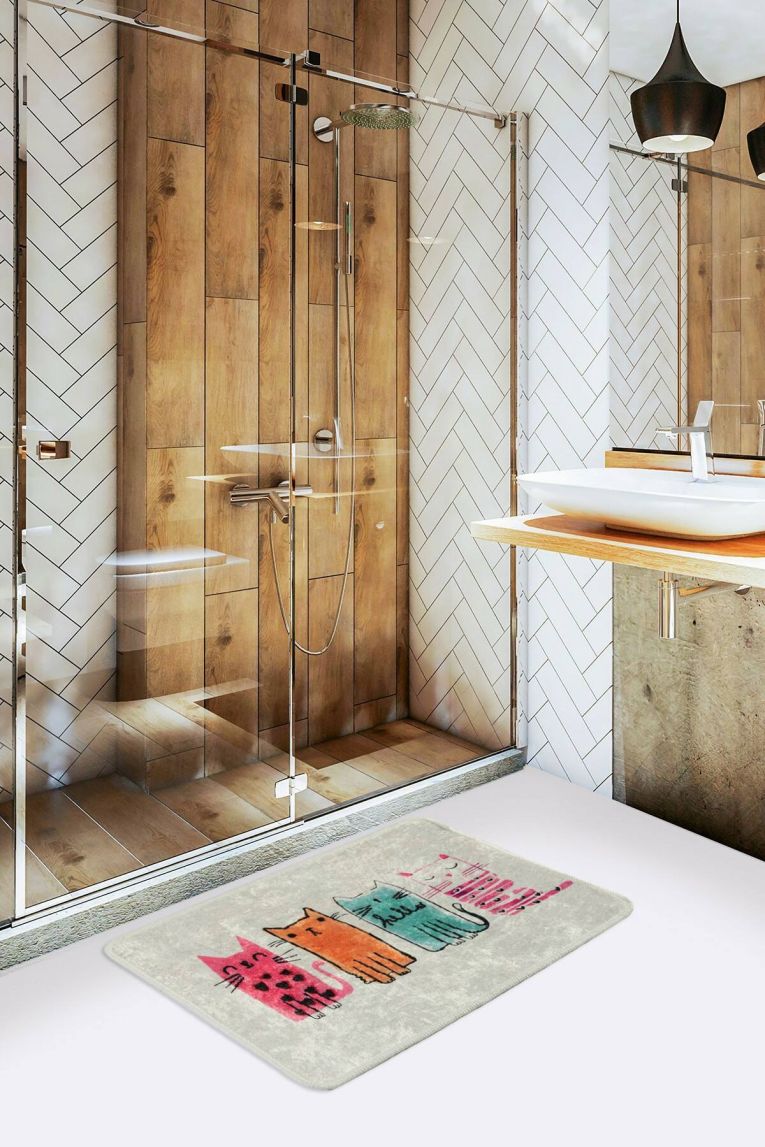 Tappeto da bagno Owensboro, 60x40 cm, Eleganza felina