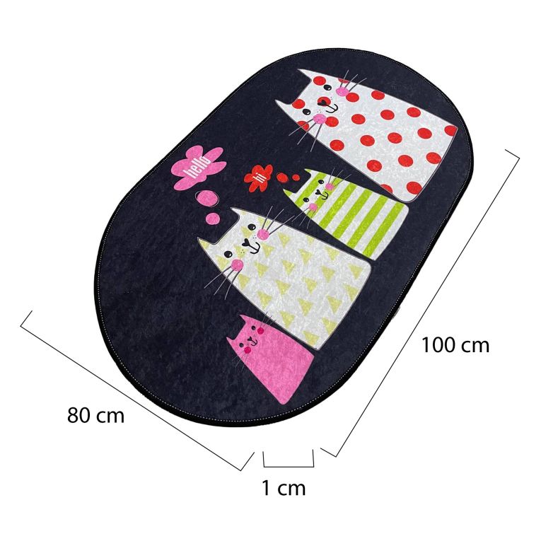 Tappeto da bagno Piqua, 100x80 cm, Multicolore