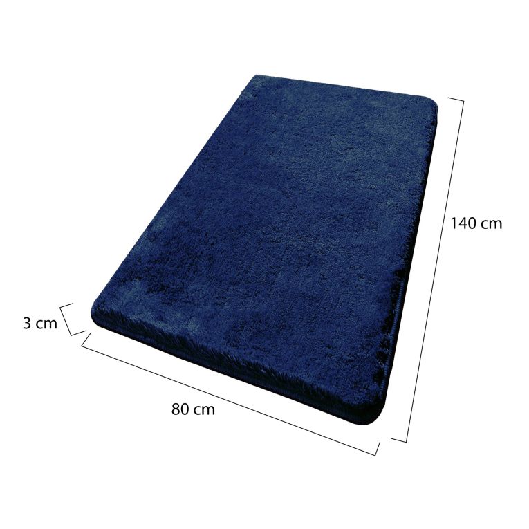 Tappeto da bagno Shelby, 140x80 cm, Blu