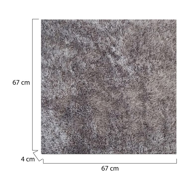 Tappeto Grigio Altezza Pelo 35 mm 100% Poliestere Forma Rettangolare 67x67 cm, Adatto a Riscaldamento a Pavimento - Lavaba