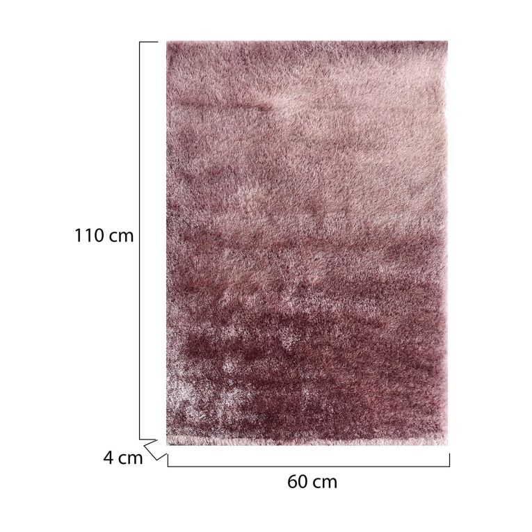 Tappeto Rosa Quarzo Altezza Pelo 35 mm 100% Poliestere Forma Rettangolare 110x60 cm, Adatto a Riscaldamento a Pavimento - Lateleha