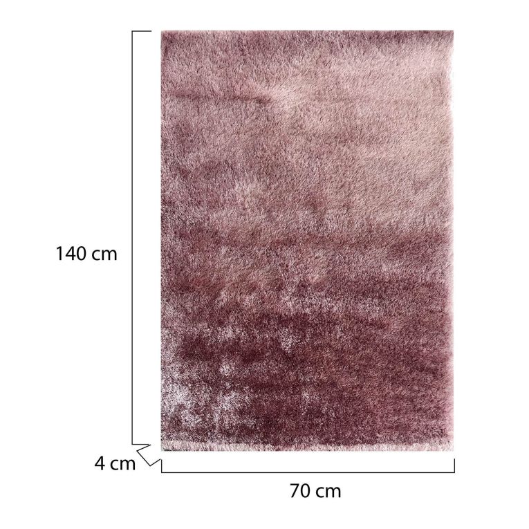 Tappeto Rosa Quarzo Altezza Pelo 35 mm 100% Poliestere Forma Rettangolare 140x70 cm, Adatto a Riscaldamento a Pavimento - Latemeri