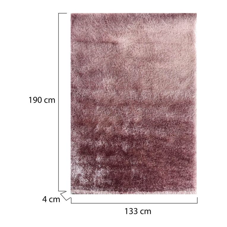 Tappeto Rosa Quarzo Altezza Pelo 35 mm 100% Poliestere Forma Rettangolare 190x133 cm, Adatto a Riscaldamento a Pavimento - Latenega