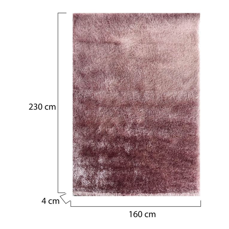Tappeto Rosa Quarzo Altezza Pelo 35 mm 100% Poliestere Forma Rettangolare 230x160 cm, Adatto a Riscaldamento a Pavimento - Latipa