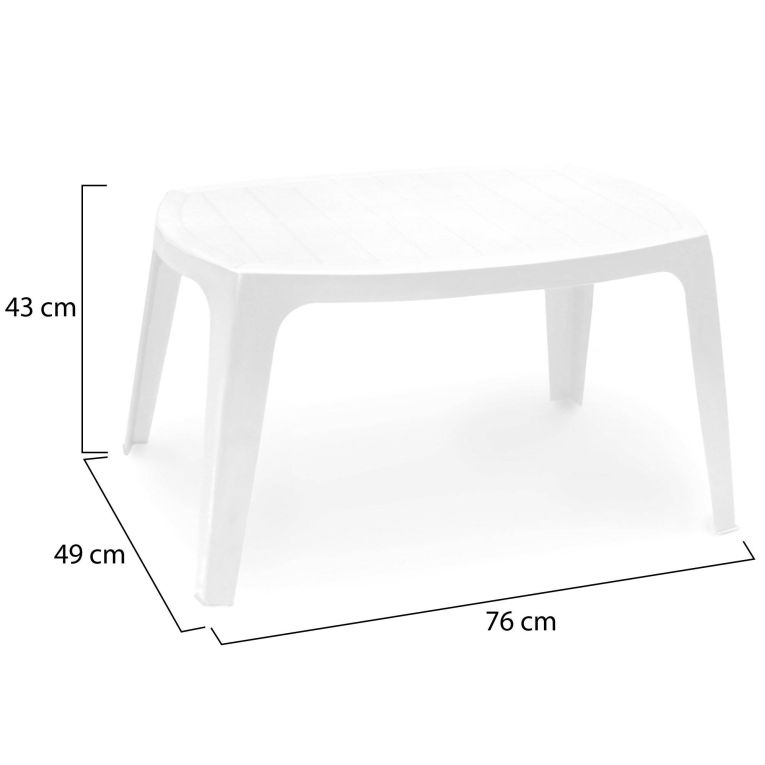 Tavolino da Esterno Bianco 2 Posti 76x49x43h cm, Made in Italy - Mclendon