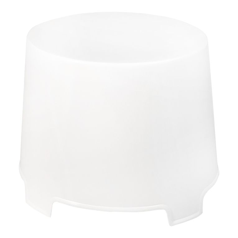Tavolino da Esterno Bianco 2 Posti Rotondo 46x40x38h cm, Finitura Effetto Liscio Made in Italy - Crudup