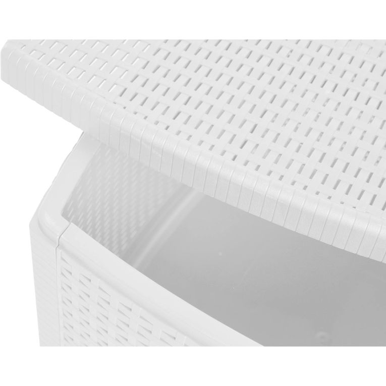 Tavolino da Esterno Bianco 2 Posti Tavolo Tavolino Contenitore 53x53x40h cm, Forma Cubica - Akane