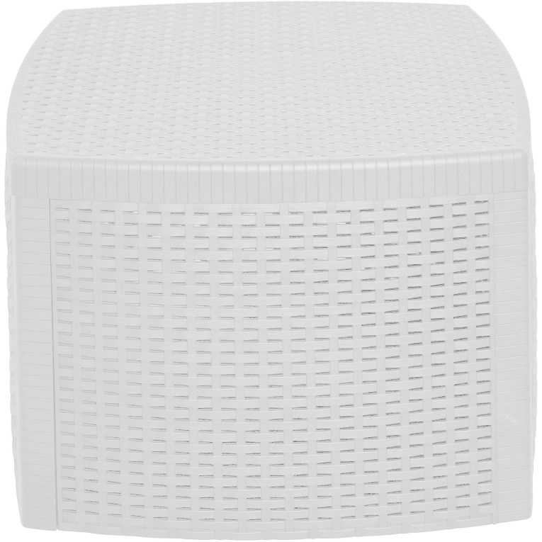 Tavolino da Esterno Bianco 2 Posti Tavolo Tavolino Contenitore 53x53x40h cm, Forma Cubica - Akane