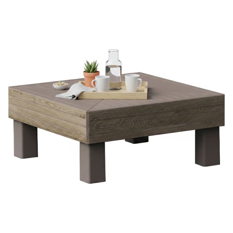 Tavolino da Esterno Marrone Noce 4 Posti 65x65x29h cm - Ionia