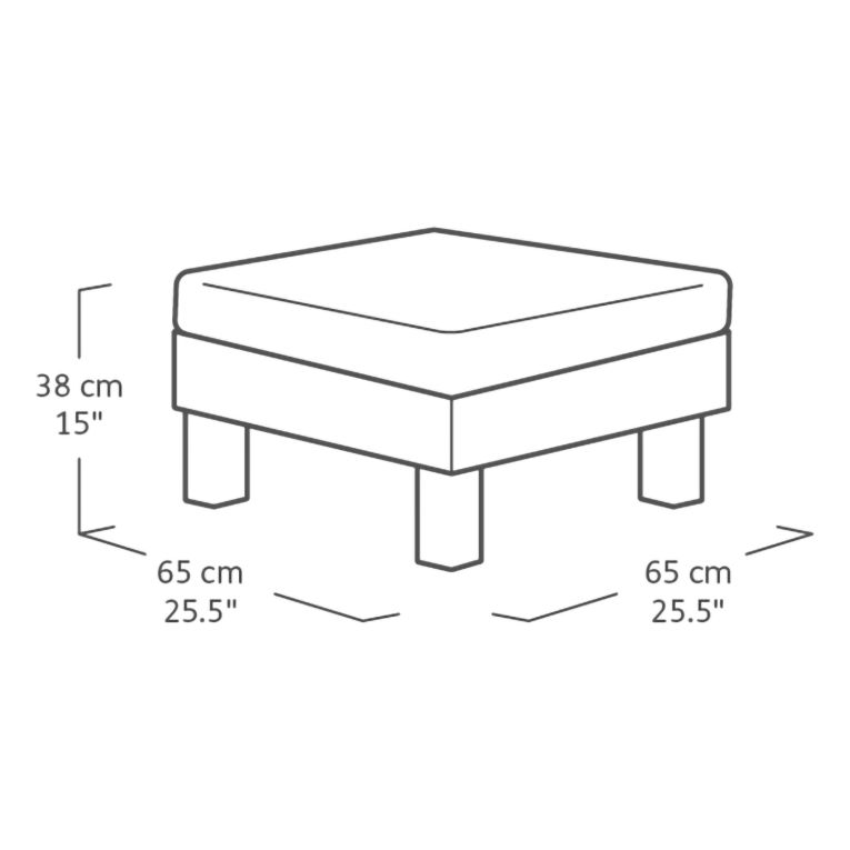 Tavolino da Esterno Marrone Noce 4 Posti 65x65x29h cm - Ionia