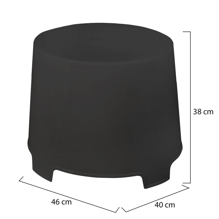 Tavolino da Esterno Nero Antracite 2 Posti 46x40x38h cm, Made in Italy - Crudup