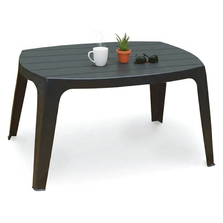 Tavolino da Esterno Nero Antracite 2 Posti 76x49x43h cm, Made in Italy - Mclendon