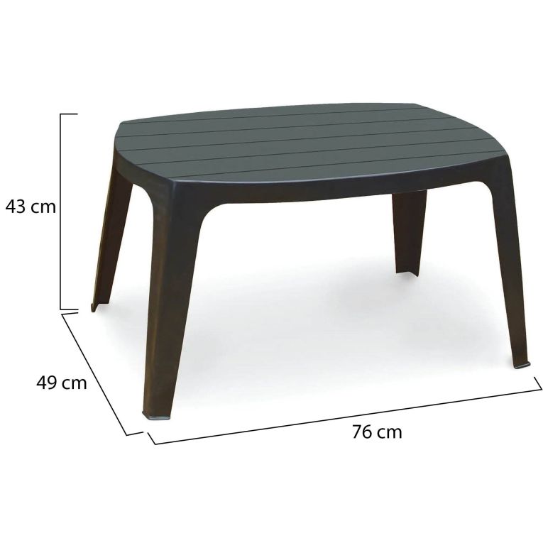 Tavolino da Esterno Nero Antracite 2 Posti 76x49x43h cm, Made in Italy - Mclendon