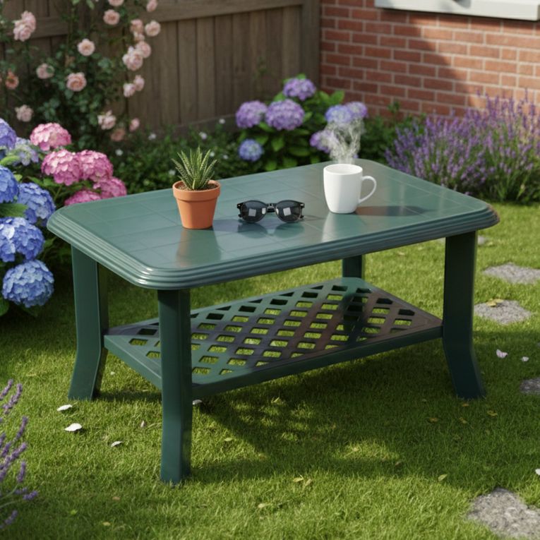 Tavolino da Esterno Verde 2 Posti 90x60x46h cm, Made in Italy - Ucria
