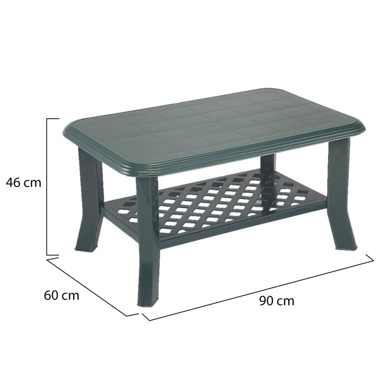 Tavolino da Esterno Verde 2 Posti 90x60x46h cm, Made in Italy - Ucria