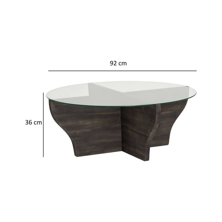 Tavolino da salotto Almach, Tavolo basso da soggiorno, Ripiano da caffè, Tavolino per divano, 92x92h36 cm, Antracite