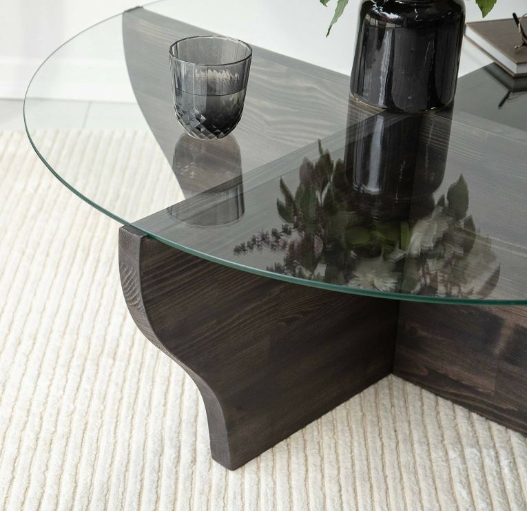 Tavolino da salotto Almach, Tavolo basso da soggiorno, Ripiano da caffè, Tavolino per divano, 92x92h36 cm, Antracite