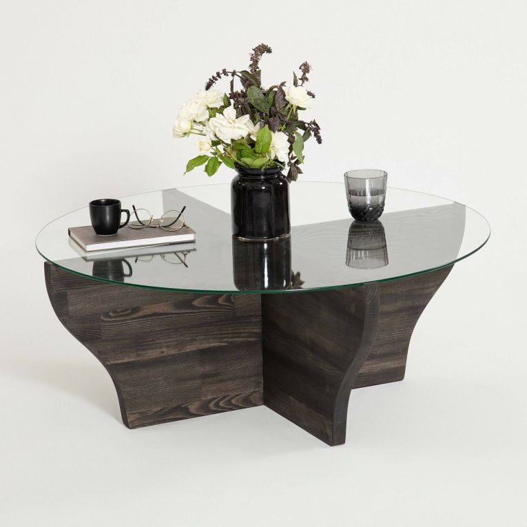 Tavolino da salotto Almach, Tavolo basso da soggiorno, Ripiano da caffè, Tavolino per divano, 92x92h36 cm, Antracite