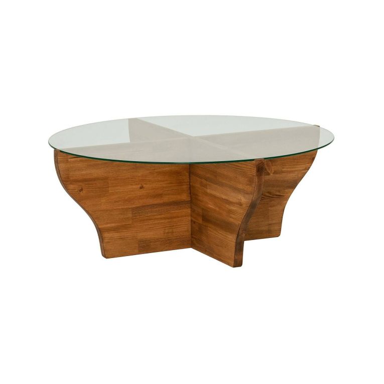 Tavolino da salotto Almach, Tavolo basso da soggiorno, Ripiano da caffè, Tavolino per divano, 92x92h36 cm, Quercia