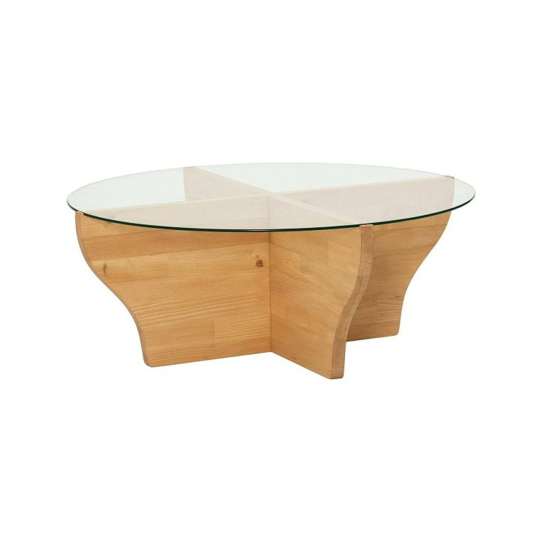 Tavolino da salotto Almach, Tavolo basso da soggiorno, Ripiano da caffè, Tavolino per divano, 92x92h36 cm, Rovere