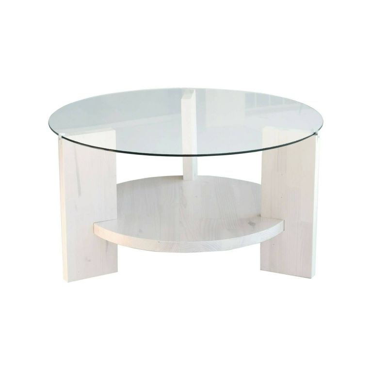 Tavolino da salotto Alnitak, Tavolo basso da soggiorno, Ripiano da caffè, Tavolino per divano, 75x75h40 cm, Bianco