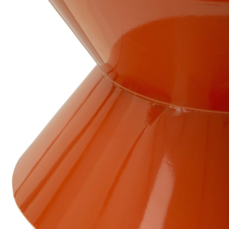 Tavolino da Salotto Arancione Forma Rotondo Colore Ripiano Arancione 38x38x45h cm, Materiale Piano in Metallo - Ilam