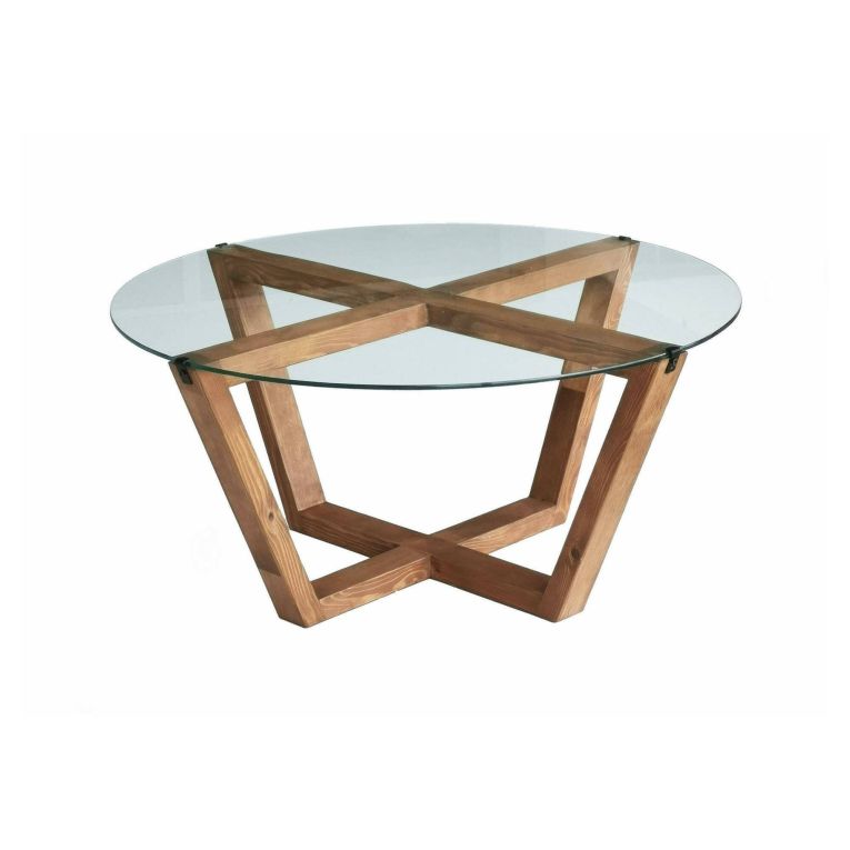 Tavolino da salotto Arion, Tavolo basso da soggiorno, Ripiano da caffè, Tavolino per divano, 75x75h35 cm, Naturale