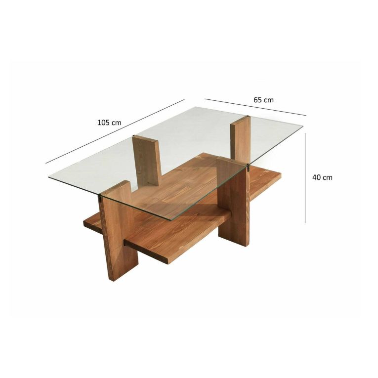 Tavolino da salotto Astraeus, Tavolo basso da soggiorno, Ripiano da caffè, Tavolino per divano, 105x60h40 cm, Naturale