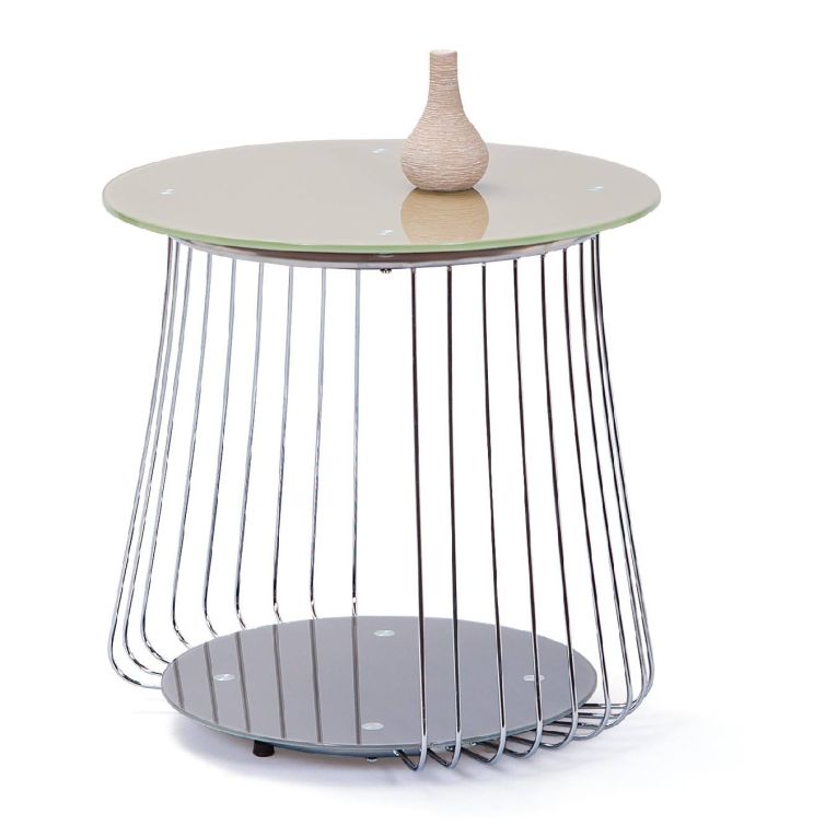 Tavolino da salotto BadHonnef, Tavolo basso da caffè, Portariviste per divano, Ripiano da soggiorno, 50x50 h50 cm, Grigio