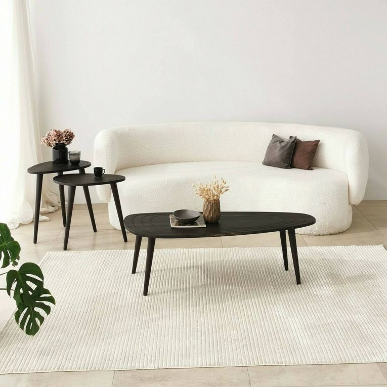 Tavolino da salotto Beid, Tavolo basso da soggiorno, Ripiano da caffè, Tavolino per divano, 115x50h38 cm, Antracite