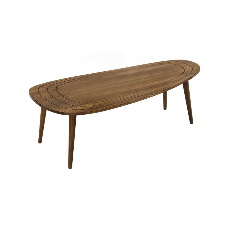 Tavolino da salotto Beid, Tavolo basso da soggiorno, Ripiano da caffè, Tavolino per divano, 115x50h38 cm, Noce