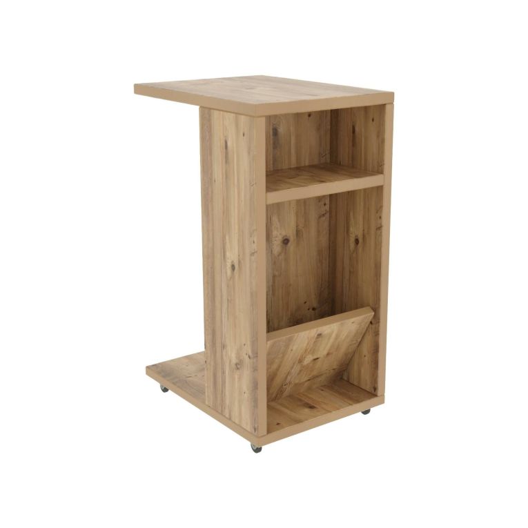 Tavolino da salotto Belel, Tavolo basso da soggiorno, Ripiano da caffè, Tavolino per divano, 30x40h63 cm, Quercia