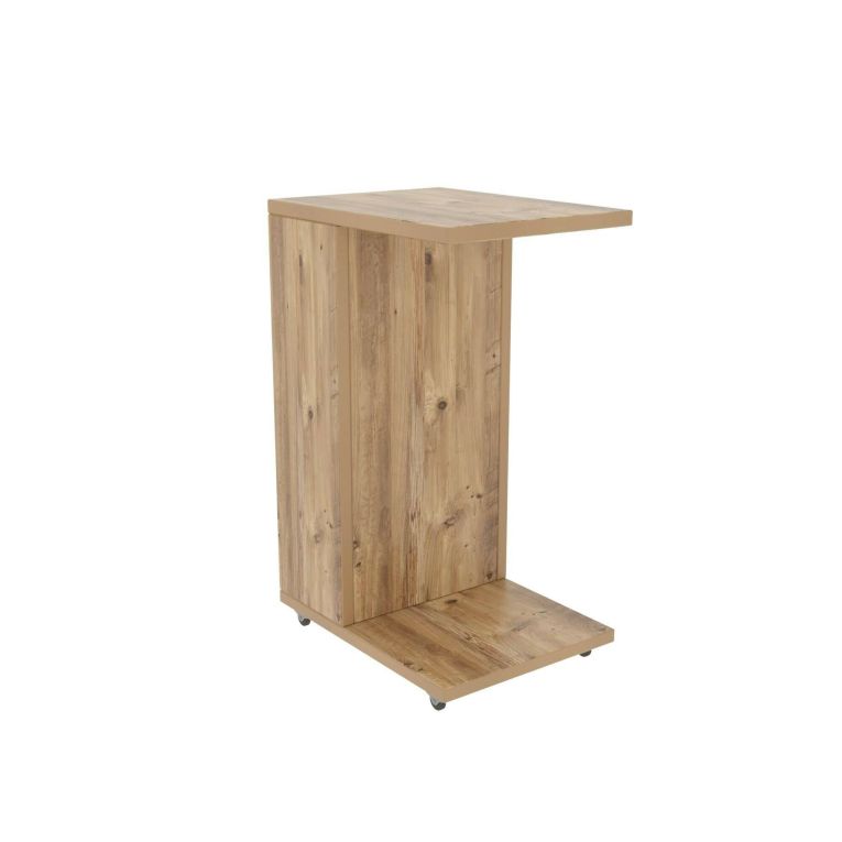 Tavolino da salotto Belel, Tavolo basso da soggiorno, Ripiano da caffè, Tavolino per divano, 30x40h63 cm, Quercia
