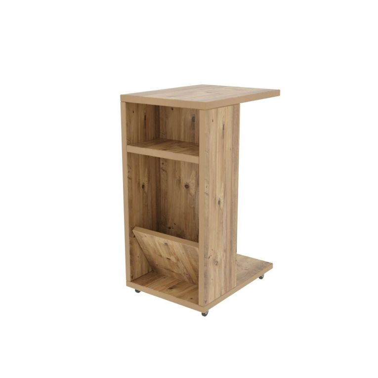 Tavolino da salotto Belel, Tavolo basso da soggiorno, Ripiano da caffè, Tavolino per divano, 30x40h63 cm, Quercia