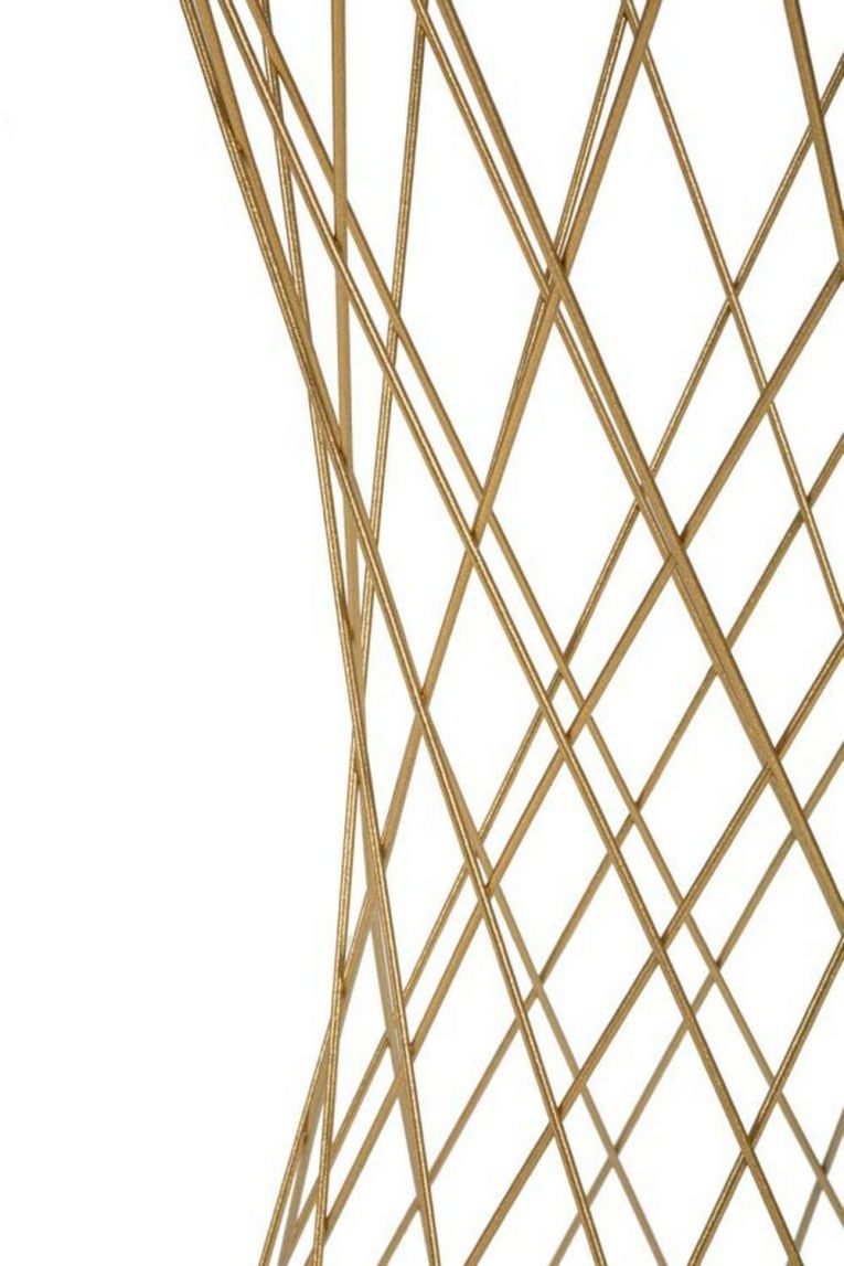 Tavolino da salotto Berceto, Tavolo basso da caffè, Portariviste per divano, Ripiano da soggiorno, Oro, 50x50 h100 cm