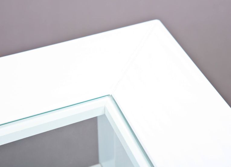 Tavolino da Salotto Bianco 2 Cassetti Portariviste 115x60x45h cm, un Vano - Minturno