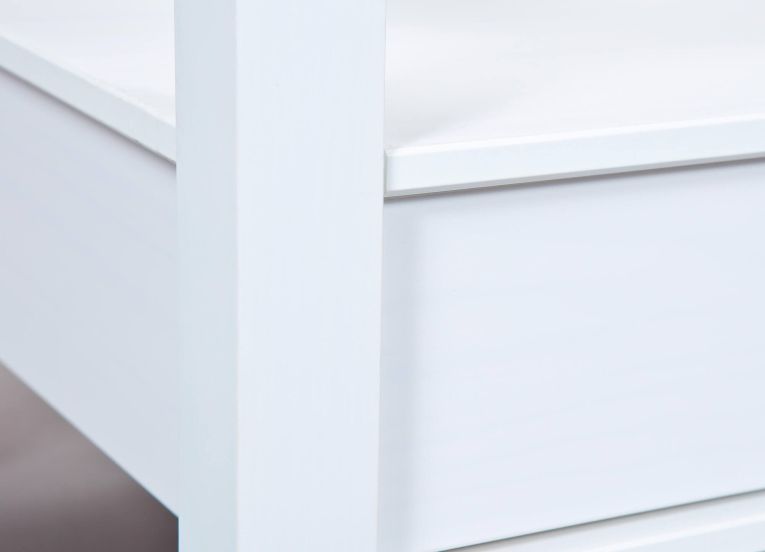 Tavolino da Salotto Bianco 2 Cassetti Portariviste 115x60x45h cm, un Vano - Minturno