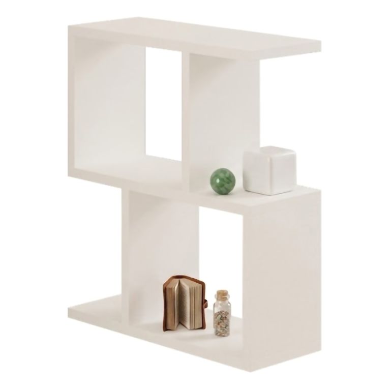 Tavolino da Salotto Bianco 2 Vani Forma Rettangolare 45x17x51h cm, Materiale Piano in Legno Nobilitato - Ceprano