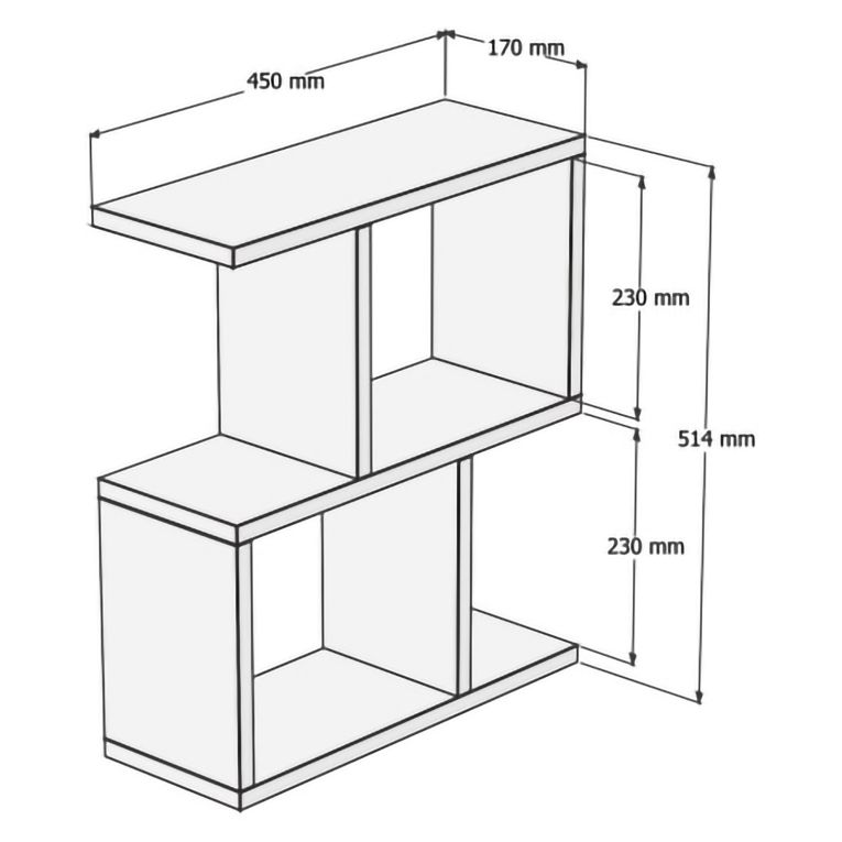 Tavolino da Salotto Bianco 2 Vani Forma Rettangolare 45x17x51h cm, Materiale Piano in Legno Nobilitato - Ceprano