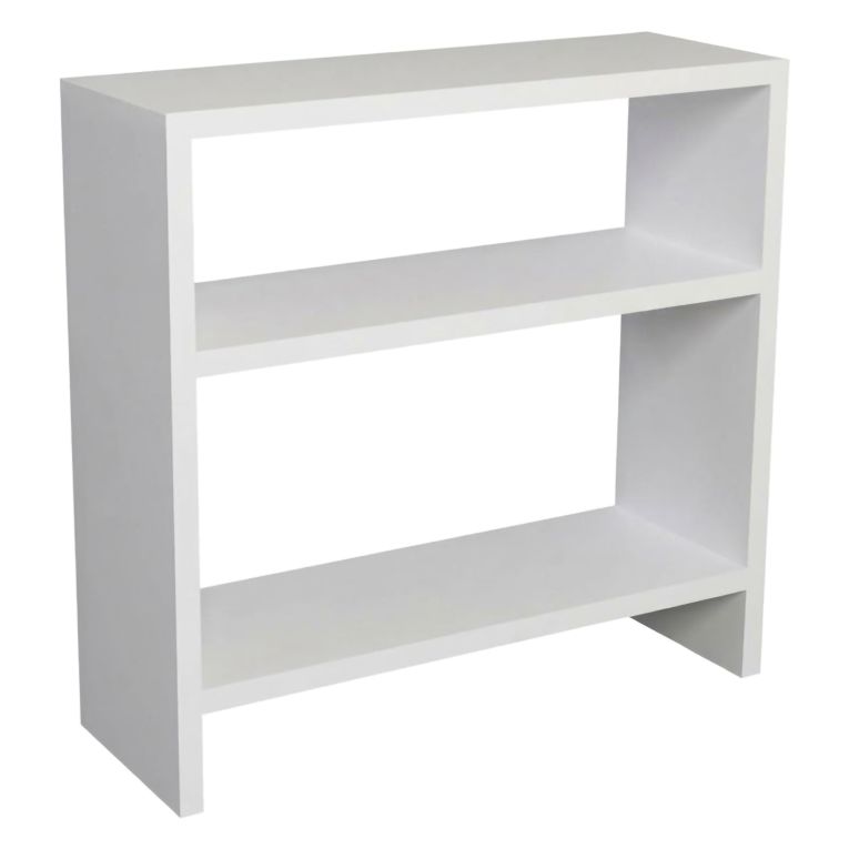 Tavolino da Salotto Bianco 2 Vani Forma Rettangolare 51x18x49h cm, Materiale Piano in Legno Nobilitato - Crixia