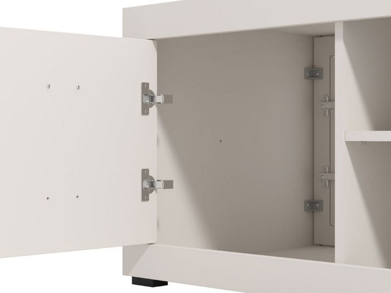 Tavolino da Salotto Bianco 3 Vani Forma Rettangolare 101x58x53.5h cm, Materiale Piano in Legno Nobilitato - Vervio