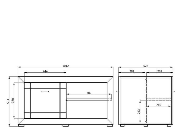 Tavolino da Salotto Bianco 3 Vani Forma Rettangolare 101x58x53.5h cm, Materiale Piano in Legno Nobilitato - Vervio