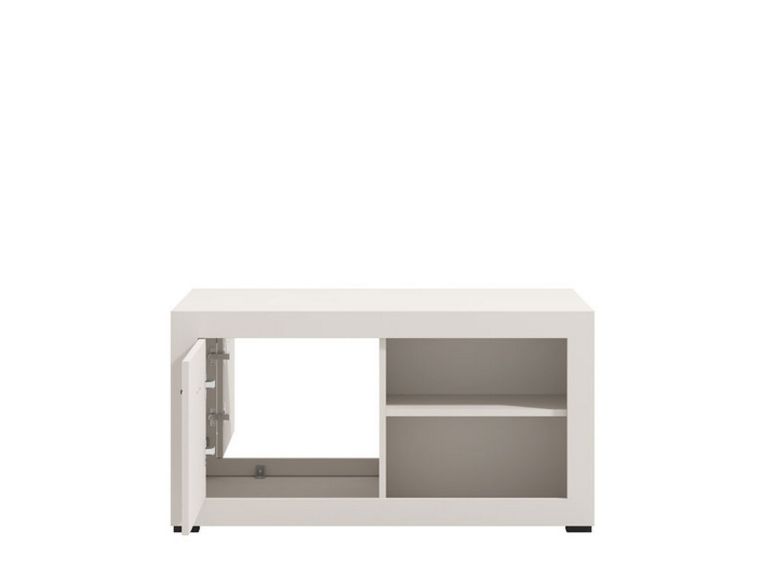 Tavolino da Salotto Bianco 3 Vani Forma Rettangolare 101x58x53.5h cm, Materiale Piano in Legno Nobilitato - Vervio