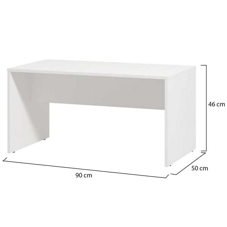 Tavolino da Salotto Bianco con Piedini un Vano 90x49.5x45.5h cm, Forma Rettangolare - Formia