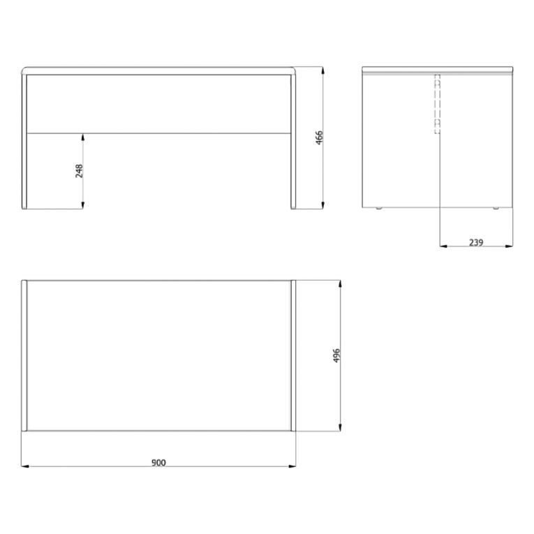 Tavolino da Salotto Bianco Crema Nero Forma Rettangolare Colore Ripiano Bianco 90x50x47h cm, Colore Struttura Nero - Limatola