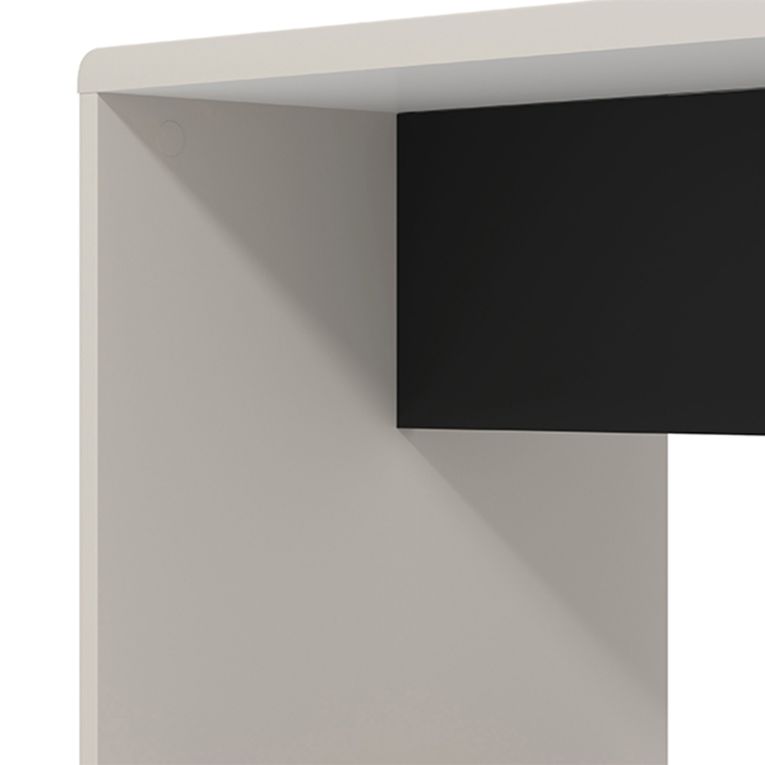 Tavolino da Salotto Bianco Crema Nero Forma Rettangolare Colore Ripiano Bianco 90x50x47h cm, Colore Struttura Nero - Limatola
