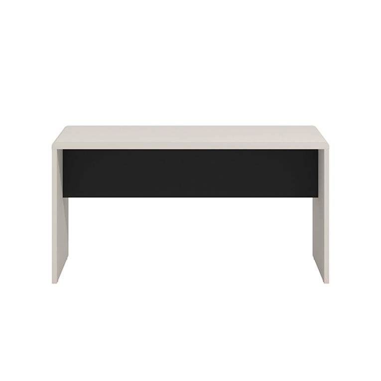 Tavolino da Salotto Bianco Crema Nero Forma Rettangolare Colore Ripiano Bianco 90x50x47h cm, Colore Struttura Nero - Limatola
