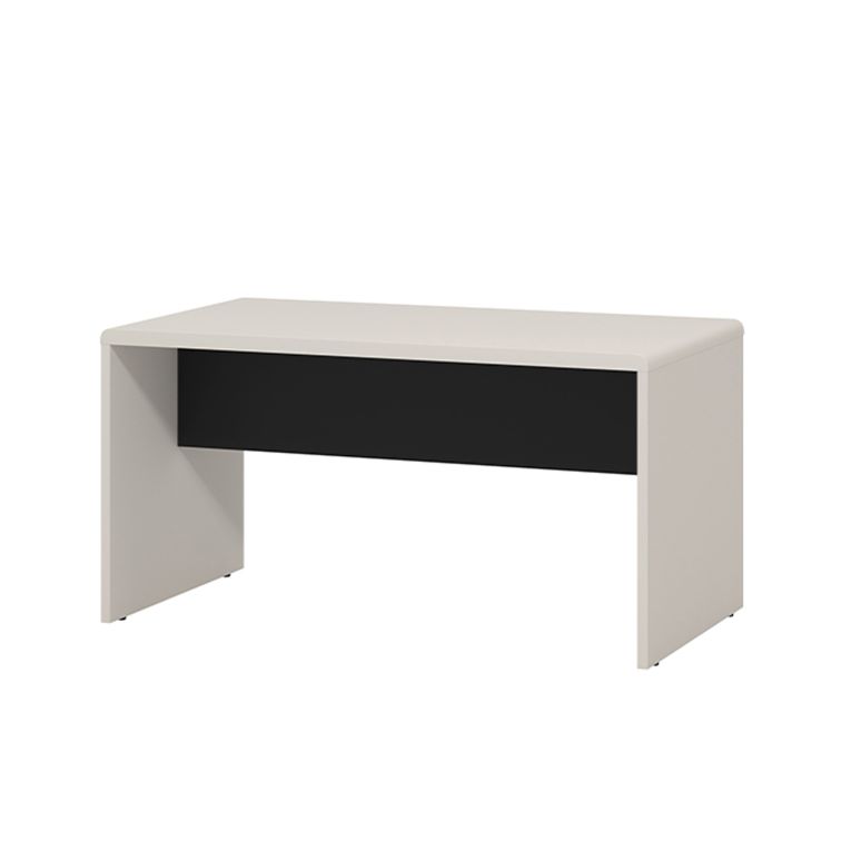 Tavolino da Salotto Bianco Crema Nero Forma Rettangolare Colore Ripiano Bianco 90x50x47h cm, Colore Struttura Nero - Limatola