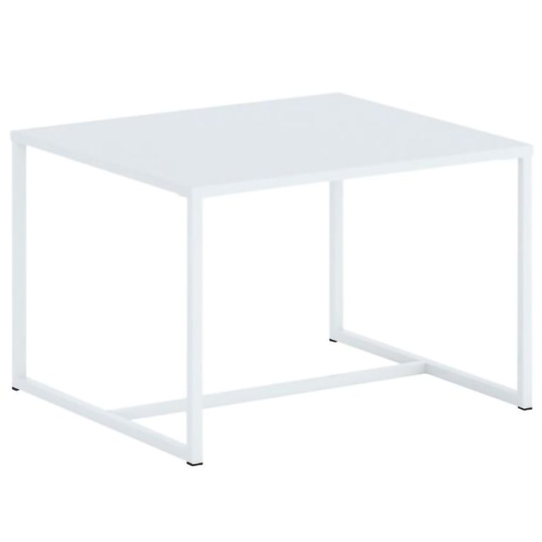 Tavolino da Salotto Bianco Forma Quadrato Colore Ripiano Bianco 67x67x46h cm, Materiale Piano in Legno Nobilitato - Lisese