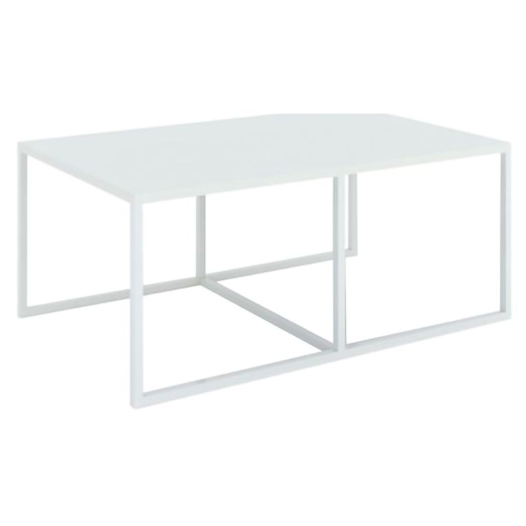 Tavolino da Salotto Bianco Forma Rettangolare Colore Ripiano Bianco 102x67x46h cm, Materiale Piano in Legno Nobilitato - Livasi